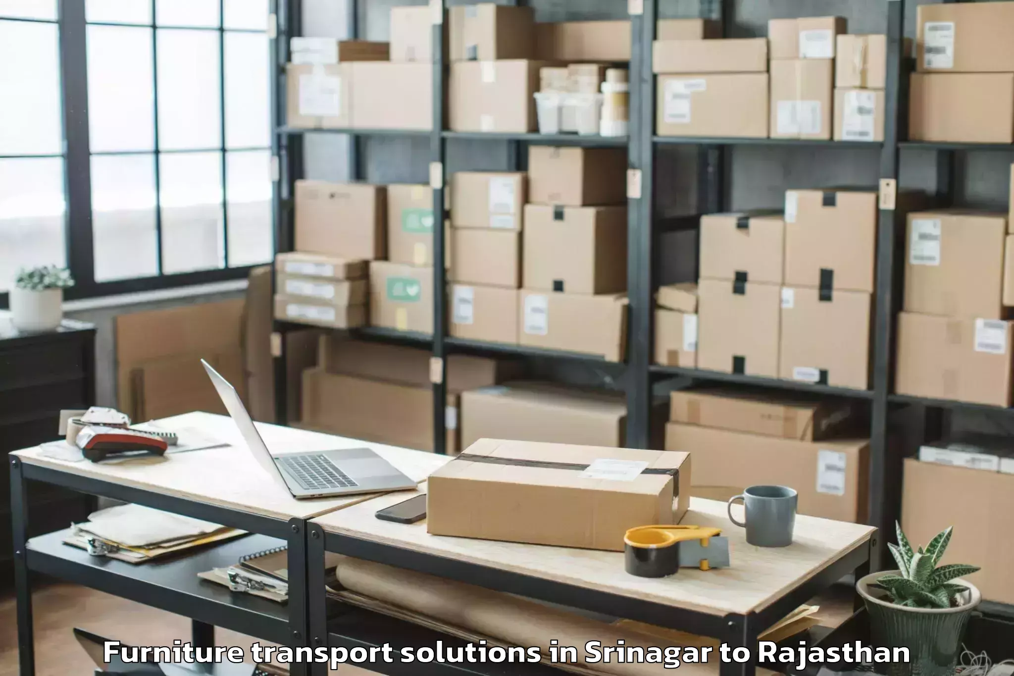 Professional Srinagar to Ghator Furniture Transport Solutions